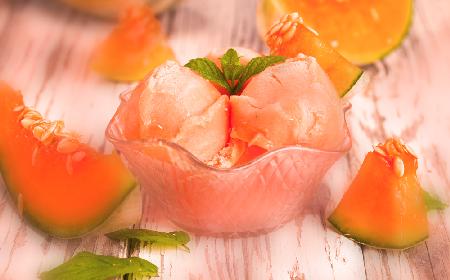 Sorbet z melona miodowego: bez glutenu, bez mleka, bez problemów